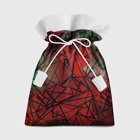 Подарочный 3D мешок с принтом Абстрактный геометрический  в Тюмени, 100% полиэстер | Размер: 29*39 см | абстрактный | геометрический | зеленый | красный | линии | молодежный | полигональный | современный