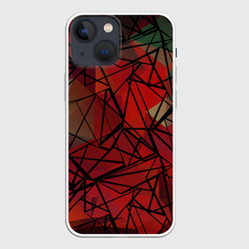 Чехол для iPhone 13 mini с принтом Абстрактный геометрический в Тюмени,  |  | абстрактный | геометрический | зеленый | красный | линии | молодежный | полигональный | современный