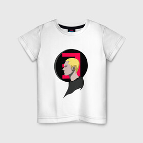 Детская футболка хлопок с принтом EMINEM | ЭМИНЕМ (Z) в Тюмени, 100% хлопок | круглый вырез горловины, полуприлегающий силуэт, длина до линии бедер | eminem | hip hop | rap | еминем | зарубежный реп | реп | рэп | эминем