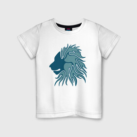 Детская футболка хлопок с принтом Super Lion в Тюмени, 100% хлопок | круглый вырез горловины, полуприлегающий силуэт, длина до линии бедер | animal | cat | lion | африка | животные | зверь | кот | кошка | лев | львенок | львица | тигр | хищник | царь