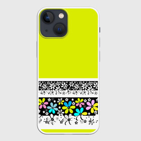 Чехол для iPhone 13 mini с принтом Яркий цветочный узор в Тюмени,  |  | абстрактный | для детей | зеленый | неоновый зеленый | разноцветный | современный | цветочный узор