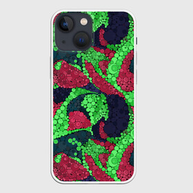 Чехол для iPhone 13 mini с принтом Абстрактный пуантилизм в Тюмени,  |  | абстрактный | в горошек | детский | для детей | зеленый | красный | модный | пуантилизм | разноцветный | современный