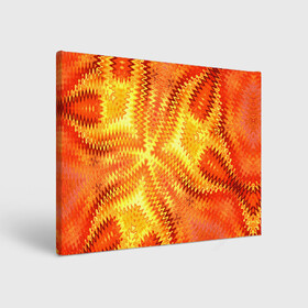 Холст прямоугольный с принтом Желто-оранжевая абстракция  в Тюмени, 100% ПВХ |  | желто оранжевый | желтый | зигзаги | иллюзия | креативный | летний | осенний | фентези