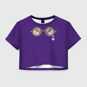 Женская футболка Crop-top 3D с принтом Я тебя вижу! в Тюмени, 100% полиэстер | круглая горловина, длина футболки до линии талии, рукава с отворотами | бриллианты | очки ннадо | слёзы | смешные очки | шутка | юмор