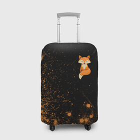 Чехол для чемодана 3D с принтом Foxy - Paint в Тюмени, 86% полиэфир, 14% спандекс | двустороннее нанесение принта, прорези для ручек и колес | fox | foxy | взрыв | животные | краска | лиенок | лис | лиса | лисами | лисий | лисичка | лисичкой | лисой | лисы | милая | милота | милые | рыжая | рыжие