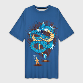 Платье-футболка 3D с принтом Gyarados в Тюмени,  |  | anime | dragon ball | pokemon | poket monster | poketmon | аниме | анимэ | гирадос | драконий жемчуг | карманные монстры | покемон