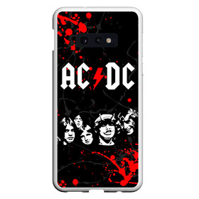 Чехол для Samsung S10E с принтом AC DC HIGHWAY TO HELL в Тюмени, Силикон | Область печати: задняя сторона чехла, без боковых панелей | ac dc | angus young. | back in black | brian johnson | hells bells | highway to hell | rock | thunderstruck | tnt | ангус янг | брайан джонсон | группа | музыка | рок | эйси диси