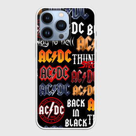 Чехол для iPhone 13 Pro с принтом AC DC LOGOBOMBING в Тюмени,  |  | ac dc | angus young. | back in black | brian johnson | hells bells | highway to hell | rock | thunderstruck | tnt | ангус янг | брайан джонсон | группа | музыка | рок | эйси диси