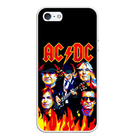 Чехол для iPhone 5/5S матовый с принтом AC DC HIGHWAY TO HELL в Тюмени, Силикон | Область печати: задняя сторона чехла, без боковых панелей | ac dc | angus young. | back in black | brian johnson | hells bells | highway to hell | rock | thunderstruck | tnt | ангус янг | брайан джонсон | группа | музыка | рок | эйси диси