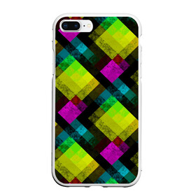 Чехол для iPhone 7Plus/8 Plus матовый с принтом Абстрактный разноцветный узор  в Тюмени, Силикон | Область печати: задняя сторона чехла, без боковых панелей | абстрактный | геометрический | желтый | зеленый | молодежный | мраморный | разноцветный | современный | черный