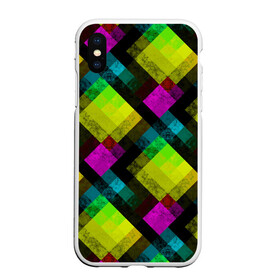 Чехол для iPhone XS Max матовый с принтом Абстрактный разноцветный узор  в Тюмени, Силикон | Область печати: задняя сторона чехла, без боковых панелей | абстрактный | геометрический | желтый | зеленый | молодежный | мраморный | разноцветный | современный | черный