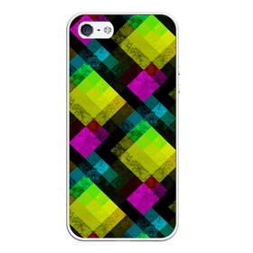 Чехол для iPhone 5/5S матовый с принтом Абстрактный разноцветный узор  в Тюмени, Силикон | Область печати: задняя сторона чехла, без боковых панелей | абстрактный | геометрический | желтый | зеленый | молодежный | мраморный | разноцветный | современный | черный