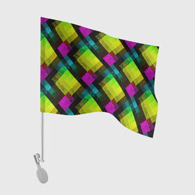 Флаг для автомобиля с принтом Абстрактный разноцветный узор  в Тюмени, 100% полиэстер | Размер: 30*21 см | абстрактный | геометрический | желтый | зеленый | молодежный | мраморный | разноцветный | современный | черный