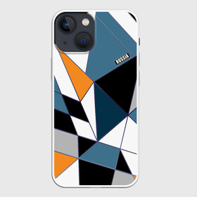 Чехол для iPhone 13 mini с принтом Геометрический  узор в Тюмени,  |  | абстрактный | желтый | молодежный | простой | синий | современный | треугольники