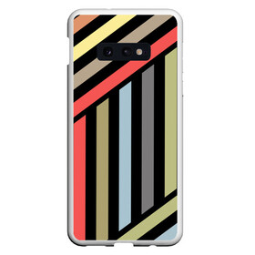 Чехол для Samsung S10E с принтом Абстрактный полосатый  узор  в Тюмени, Силикон | Область печати: задняя сторона чехла, без боковых панелей | абстрактный | геометрический | желтый | молодежный | оливковый | разноцветный | ретро | современный | черный