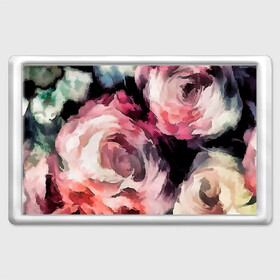Магнит 45*70 с принтом Абстрактные розы  в Тюмени, Пластик | Размер: 78*52 мм; Размер печати: 70*45 | абстрактные цветы | абстрактный | букет роз | модный | молодежный | розы | современный | текстура | цветочный