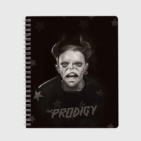 Тетрадь с принтом Keith Flint | THE PRODIGY (Z) в Тюмени, 100% бумага | 48 листов, плотность листов — 60 г/м2, плотность картонной обложки — 250 г/м2. Листы скреплены сбоку удобной пружинной спиралью. Уголки страниц и обложки скругленные. Цвет линий — светло-серый
 | keith charles flint | prodigy | the prodigy | альтернативный дэнс | бигбит | брейкбит | кит флинт | лиам хоулетт | максим реалити | продиги | продиджи | продиди | техно | электроник рок | электропанк