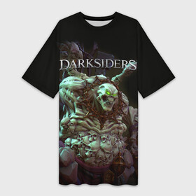 Платье-футболка 3D с принтом Гнев Войны | Darksiders (Z) в Тюмени,  |  | darksiders | darksiders 2 | darksiders 3 | ulthane | wrath of war | всадник апокалипсиса | гнев войны | обугленный совет | руина | ультэйн