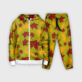 Детский костюм 3D с принтом осенние листья клён и дуб в Тюмени,  |  | Тематика изображения на принте: дуб | клён | кленовые | красный | красный на черном | листва | листопад | листья | листья падают | осенние | осень | черный