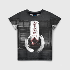 Детская футболка 3D с принтом Самурай | Призрак Цусимы (Z) в Тюмени, 100% гипоаллергенный полиэфир | прямой крой, круглый вырез горловины, длина до линии бедер, чуть спущенное плечо, ткань немного тянется | Тематика изображения на принте: game | ghost of tsushim | jin sakai | ninja | samurai | the ghost of tsushim | буке | вакидзаси | воин | вояк | дайсё | дзин сакай | иайто | игра | катана | кодати | мононофу | мститель | мушя | ниндзя | нодати | одати | призрак цусимы | са