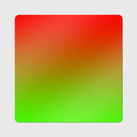 Магнит виниловый Квадрат с принтом Градиент Яблоко в Тюмени, полимерный материал с магнитным слоем | размер 9*9 см, закругленные углы | Тематика изображения на принте: градиент | желтый | зеленый | красный | перелив | переход | фрукты | цвета | яблоко