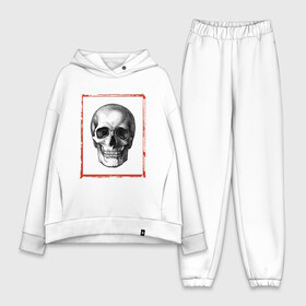 Женский костюм хлопок Oversize с принтом Костян в Тюмени,  |  | frame | skeleton | skull | рамка | скелет