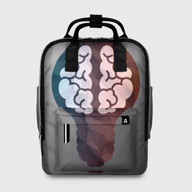 Женский рюкзак 3D с принтом Прокачай мозги в Тюмени, 100% полиэстер | лямки с регулируемой длиной, сверху ручки, чтобы рюкзак нести как сумку. Основное отделение закрывается на молнию, как и внешний карман. Внутри два дополнительных кармана, один из которых закрывается на молнию. По бокам два дополнительных кармашка, куда поместится маленькая бутылочка
 | brain | idea | intelligence | light bulb | идея | интеллект | лампочка | мозг