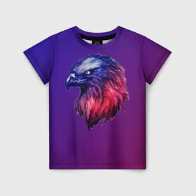 Детская футболка 3D с принтом Вольная птица в Тюмени, 100% гипоаллергенный полиэфир | прямой крой, круглый вырез горловины, длина до линии бедер, чуть спущенное плечо, ткань немного тянется | eagle | falcon | hawk | орел | сокол | ястреб
