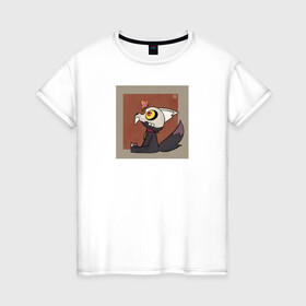 Женская футболка хлопок с принтом совиный дом:кинг в Тюмени, 100% хлопок | прямой крой, круглый вырез горловины, длина до линии бедер, слегка спущенное плечо | бабочка | квадрат | кинг | монстр | череп