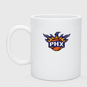 Кружка керамическая с принтом Phoenix Suns в Тюмени, керамика | объем — 330 мл, диаметр — 80 мм. Принт наносится на бока кружки, можно сделать два разных изображения | Тематика изображения на принте: basketball | mvp | nba | phoenix | sport | streetball | suns | аризона | баскетбол | игра | крис пол | мяч | нба | санс | спорт | стритбол | тренер | финикс | чемпион