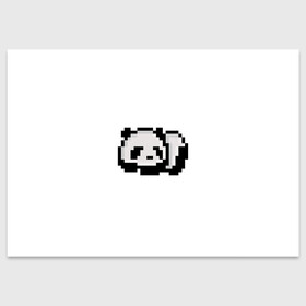 Поздравительная открытка с принтом Панда в Тюмени, 100% бумага | плотность бумаги 280 г/м2, матовая, на обратной стороне линовка и место для марки
 | art | pixel | pixelart | милаха | милая панда | панда | панда пиксель арт | пиксели | пиксель | пиксельарт | спящая панда