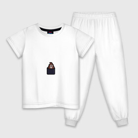 Детская пижама хлопок с принтом Смешная какашка в Тюмени, 100% хлопок |  брюки и футболка прямого кроя, без карманов, на брюках мягкая резинка на поясе и по низу штанин
 | art | pixel | pixelart | милаха | пиксели | пиксель | пиксельарт