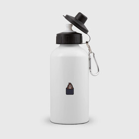 Бутылка спортивная с принтом Смешная какашка в Тюмени, металл | емкость — 500 мл, в комплекте две пластиковые крышки и карабин для крепления | art | pixel | pixelart | милаха | пиксели | пиксель | пиксельарт