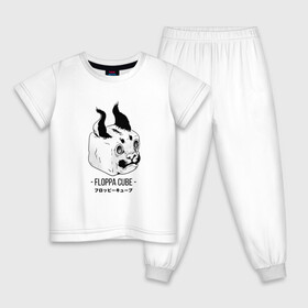 Детская пижама хлопок с принтом Floppa Cube в Тюмени, 100% хлопок |  брюки и футболка прямого кроя, без карманов, на брюках мягкая резинка на поясе и по низу штанин
 | flopa | floppa | каракал | кот мем | мем с котом | русский кот | шлёпа