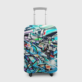Чехол для чемодана 3D с принтом Граффити в Тюмени, 86% полиэфир, 14% спандекс | двустороннее нанесение принта, прорези для ручек и колес | graffiti | буквы | граффити | уличный стиль | шрифты | яркие оттенки