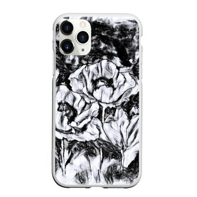 Чехол для iPhone 11 Pro Max матовый с принтом Черно-белый узор. Маки. в Тюмени, Силикон |  | абстрактные цветы | маки | модный | рисунок | современный | цветочный фон | цветы | черно белый