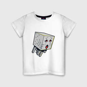 Детская футболка хлопок с принтом Майнкрафт Гаст Мaincraft Ghast в Тюмени, 100% хлопок | круглый вырез горловины, полуприлегающий силуэт, длина до линии бедер | ghast | maincraft | mob | pixel | unit | гаст | гасты | маинкрафт | майнкрафт | моб | персонаж | пиксели