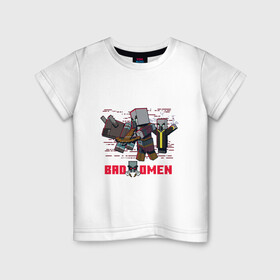 Детская футболка хлопок с принтом Плохое предзнаменование в Тюмени, 100% хлопок | круглый вырез горловины, полуприлегающий силуэт, длина до линии бедер | bad | bad omen | maincraft | mob | omen | pixel | unit | маинкрафт | майнкрафт | моб | персонаж | пиксели | предзнаменование