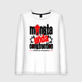 Женский лонгслив хлопок с принтом MONSTA CONSTRUCTION в Тюмени, 100% хлопок |  | bodybilding | constrution | monsta | powerlifting | sport | unda | workout | бодибилдинг | воркаут | гантели | гири | зож | качалка | масса | монстр | спорт