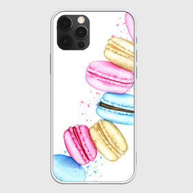 Чехол для iPhone 12 Pro Max с принтом Macarons. Нежный десерт в Тюмени, Силикон |  | акварель | акварельные | десерт | десерты | макаронс | макаруны | пирожное | пирожные | разноцветные | сладости