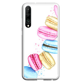 Чехол для Honor P30 с принтом Macarons. Нежный десерт в Тюмени, Силикон | Область печати: задняя сторона чехла, без боковых панелей | акварель | акварельные | десерт | десерты | макаронс | макаруны | пирожное | пирожные | разноцветные | сладости