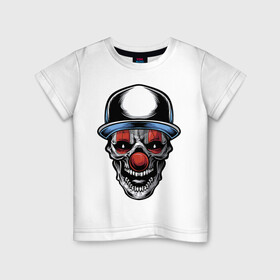 Детская футболка хлопок с принтом Halloween в Тюмени, 100% хлопок | круглый вырез горловины, полуприлегающий силуэт, длина до линии бедер | clown | eyes | halloween | holiday | jaw | nose | teeth | зубы | клоун | нос | пасть | праздник | хэллоуин