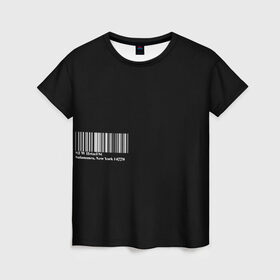 Женская футболка 3D с принтом Seneca  в Тюмени, 100% полиэфир ( синтетическое хлопкоподобное полотно) | прямой крой, круглый вырез горловины, длина до линии бедер | бюст | грек | координаты | портрет | прошлое | философ | цитата | штрихкод