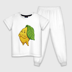 Детская пижама хлопок с принтом Недовольный лимон в Тюмени, 100% хлопок |  брюки и футболка прямого кроя, без карманов, на брюках мягкая резинка на поясе и по низу штанин
 | арт | лимон | мило | милота | недовольный | рисунок | свежие фрукты | свежий продукт | свежий фрукт | фрукт | фрукты | цитрус