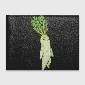 Обложка для студенческого билета с принтом Милая редька в Тюмени, натуральная кожа | Размер: 11*8 см; Печать на всей внешней стороне | арт | зелень | мило | милота | овощ | овощи | редька | рисунок | свежие овощи | свежий овощ | свежий продукт