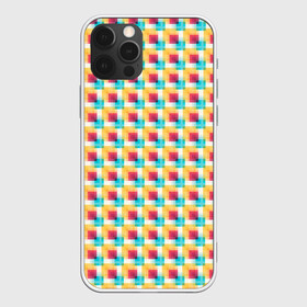 Чехол для iPhone 12 Pro с принтом Красочные кубы в Тюмени, силикон | область печати: задняя сторона чехла, без боковых панелей | квадраты | кубы | паттерн | пиксели | разноцветный