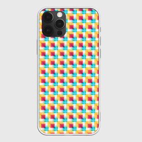 Чехол для iPhone 12 Pro Max с принтом Красочные кубы в Тюмени, Силикон |  | квадраты | кубы | паттерн | пиксели | разноцветный
