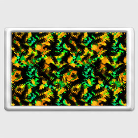 Магнит 45*70 с принтом Абстрактный желто-зеленый узор в Тюмени, Пластик | Размер: 78*52 мм; Размер печати: 70*45 | Тематика изображения на принте: абстрактный | желтый | зеленый | камуфляж | мужской | популярный | размытый узор | современный | черный