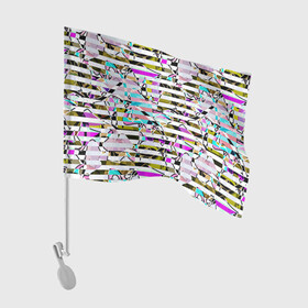 Флаг для автомобиля с принтом Полосатый абстрактный узор  в Тюмени, 100% полиэстер | Размер: 30*21 см | горизонтальные полосы | летний дизайн | модный | молодежный | мужской | полосы | разноцветные полосы
