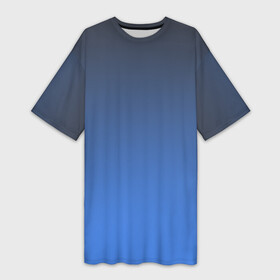 Платье-футболка 3D с принтом DARK OCEAN GRADIENT в Тюмени,  |  | абстракция | амбре | без дизайна | голубая | голубое | градиент | градиент и ничего лишнего | градиенты | на каждый день | синий | синяя | текстура | черная | черный
